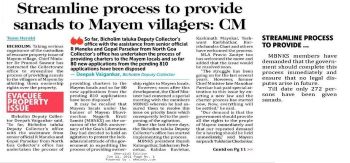Streamline process to provide sanads to Mayem villagers